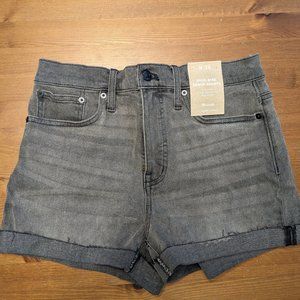 MADEWELL, High rise denim shorts, Size: 26 waist, Gray distressed